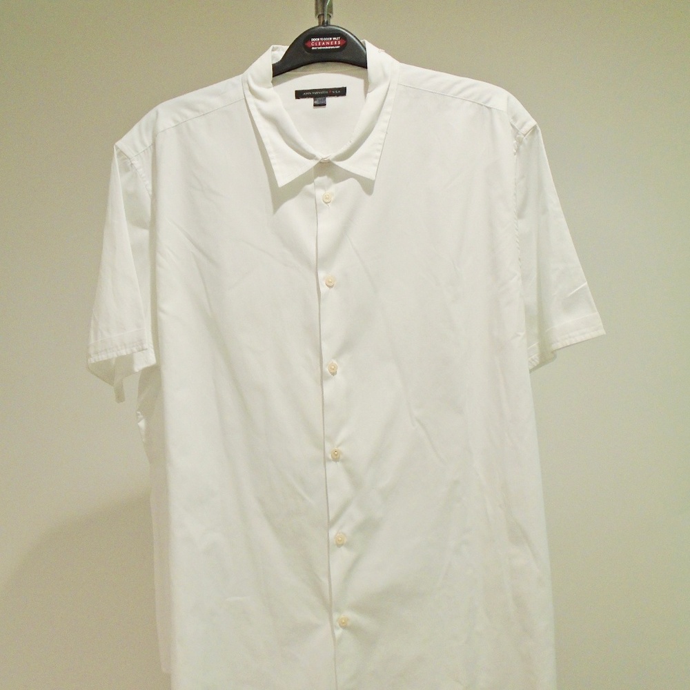 John Varvatos | White Short-Sleeve Button Down